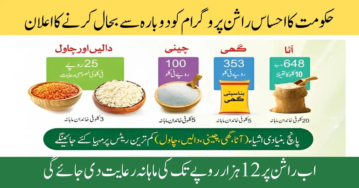 Ehsaas Rashan Program 12000 CNIC Check Online New Update