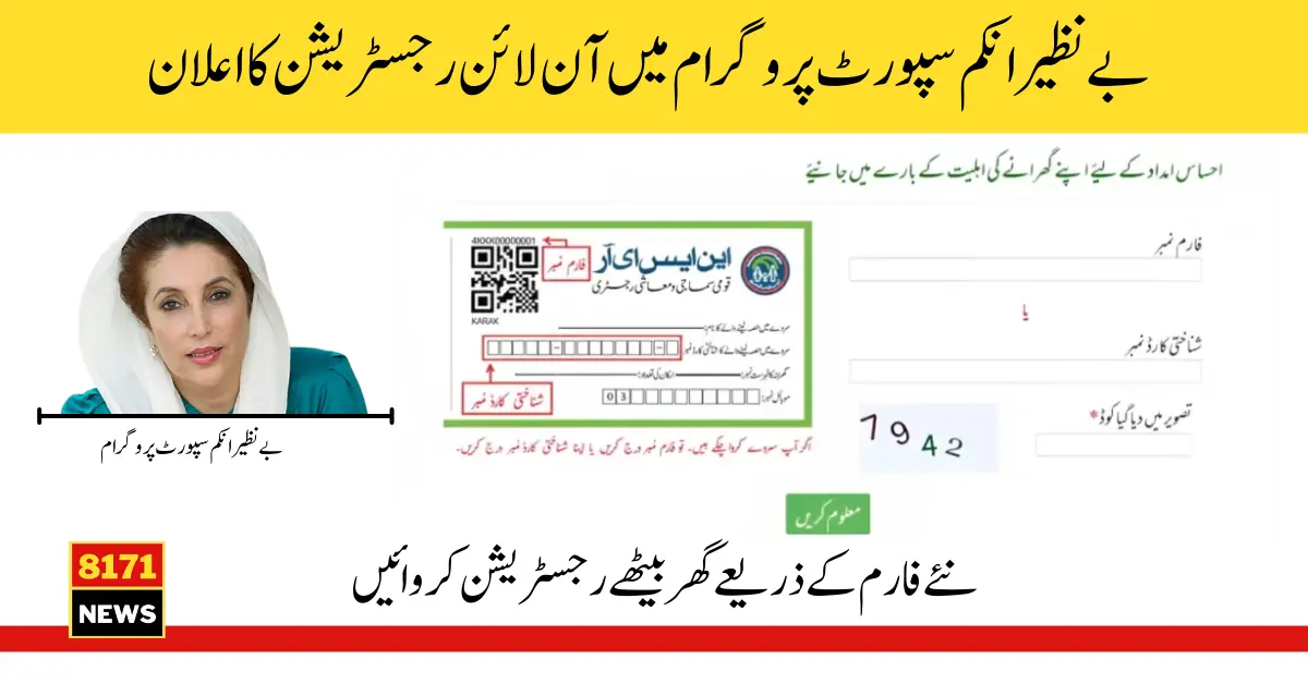 Online Registration in BISP Through 8171 Pass Gov PK