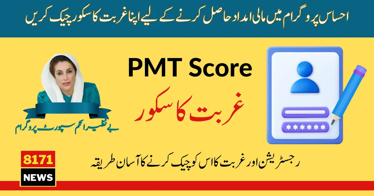 8171 PMT Score Check For Ehsaas Program Eligibility