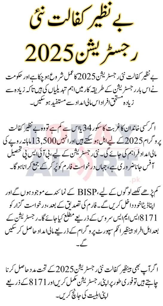 Benazir Kafaalat New Registration 2025 Through NSER Survey Complete Process