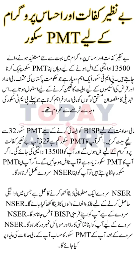 PMT Score Check For Benazir Kafaaalat and Ehsaas Program